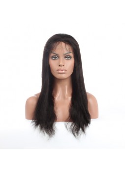 Elwigs Pre Plucked 360 Lace wigs With Baby Hair 100% indian Remy Human Hair straight Natural Black 10-22inch